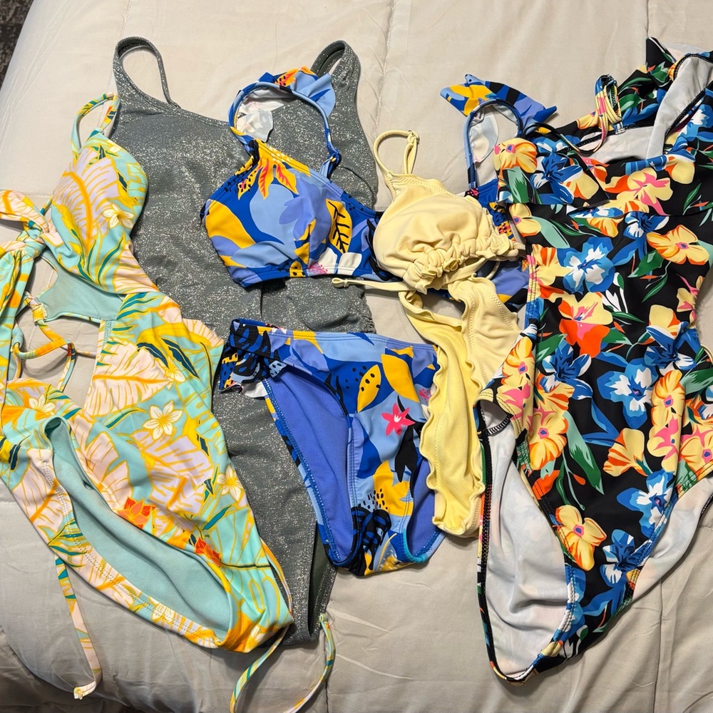 Colorful Floral and Patterned Swimsuit Lot